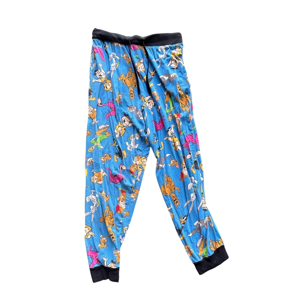 Boom Hanna-Barbera Looney Tunes Pajama Pants Blue Scooby-Doo Flintstones Medium